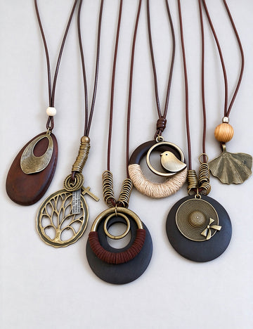 Wooden Hat Pendant Necklace - DippedShop Wholesale - #0147