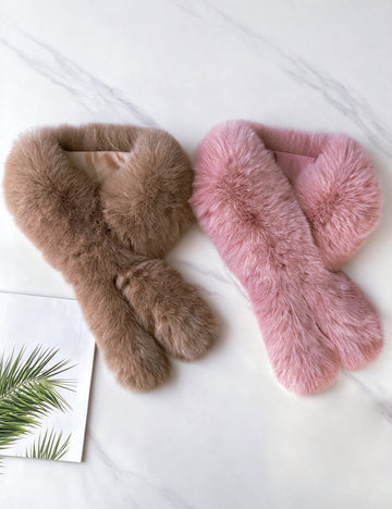 Faux Fur Collar Scarf - DippedShop Wholesale - #0627