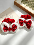 Cute Red Sequins Bowknot Velet Hair Scrunchie 6W6HSR436
