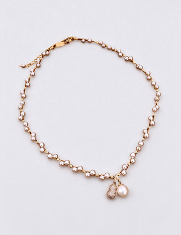 Chic Gourd Pearl Pendant Choker Necklace 6W6JNC948