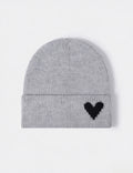 Heart Jacquard Knit Beanie - DippedShop Wholesale - #4931