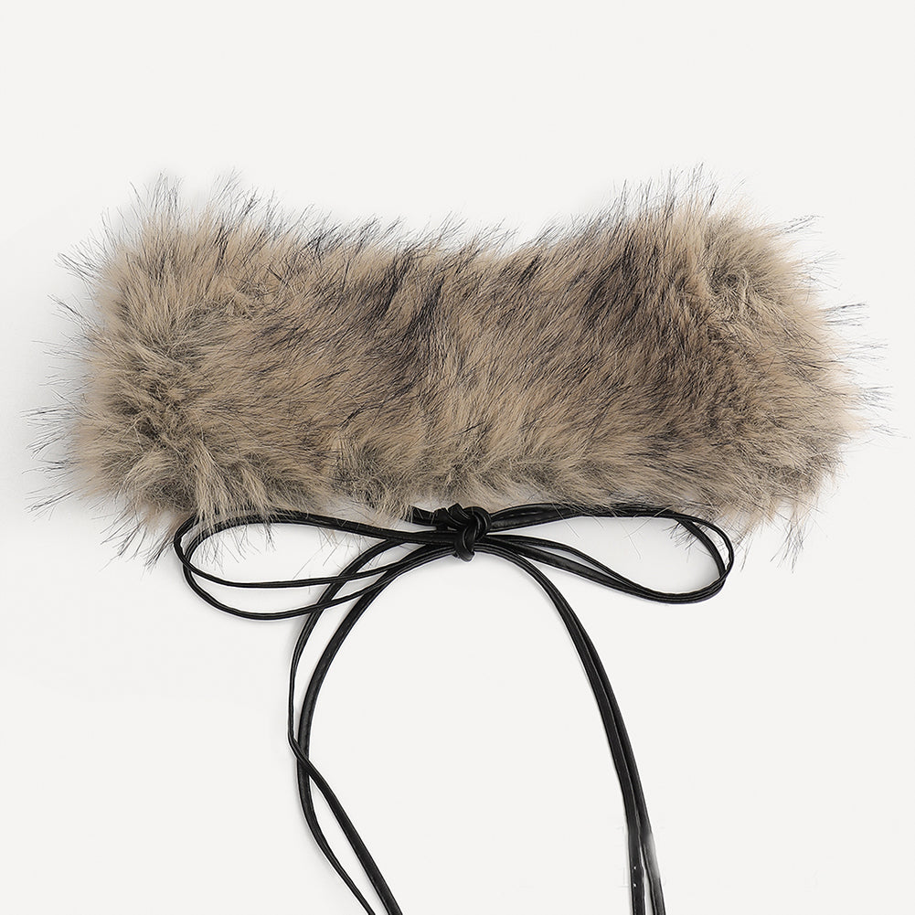 Stylish Thick Fur Adjustable Strap Belt 6W6JBT212