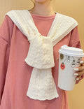 Trendy Solid Color Hooded Knit Shawl Wrap 6W6NSC57