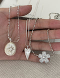 Sweet Floral Pendant Zirconia Necklace 6W6JNC649