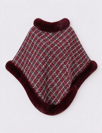 Faux Fur Poncho Cape - DippedShop Wholesale - #6515