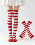 Cosplay Striped Thigh High Socks Arm Warmer Set 6W8FSO912