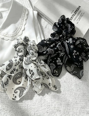 Vintage Floral Print Bowknot High Elastic Scrunchies 6W6HSR490