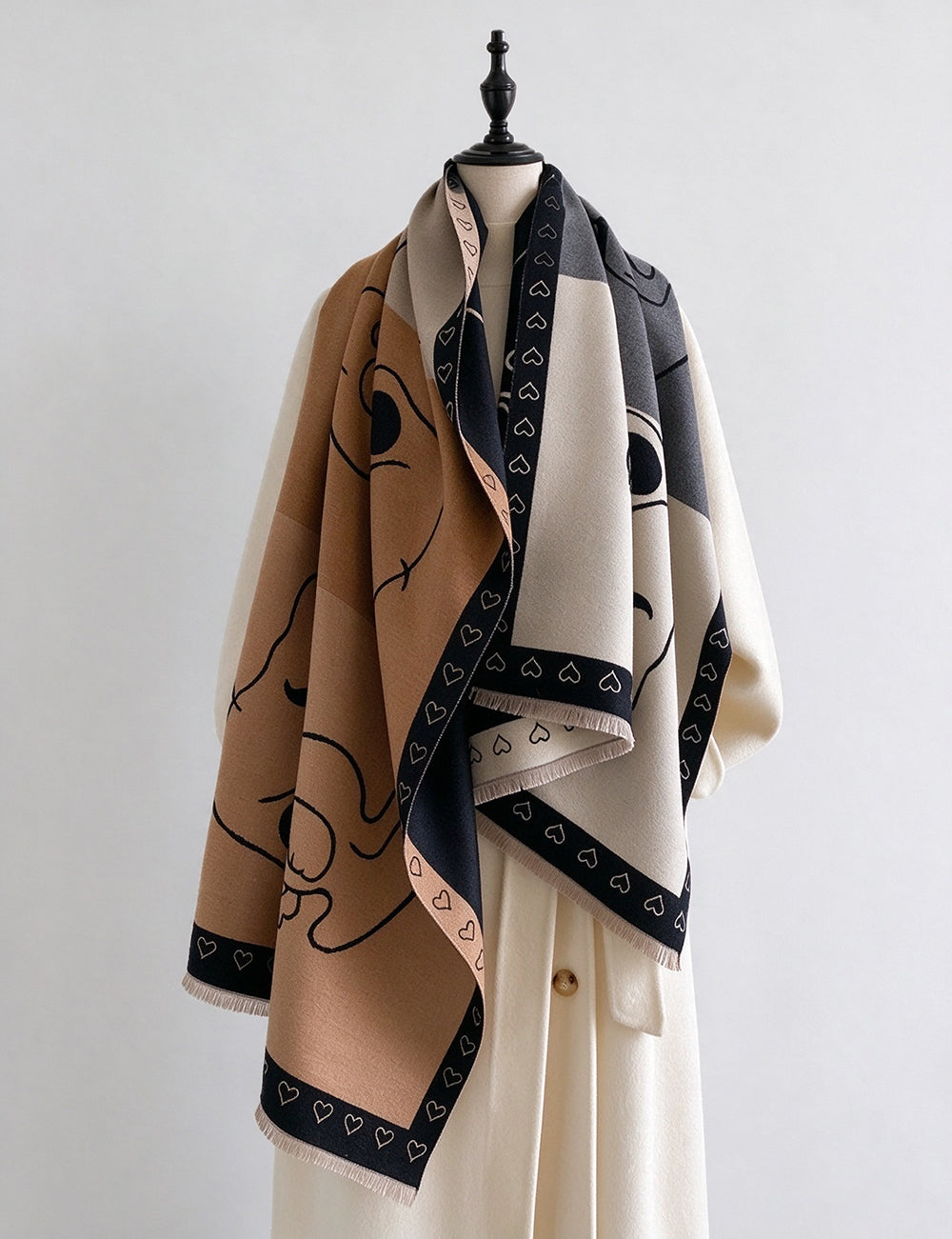 Reversible Cartoon Print Scarf - DippedShop Wholesale - #1731