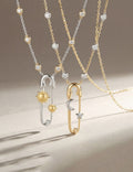 Creative Gold Plated Pin Pendant Choker Necklace 6W6JNC644