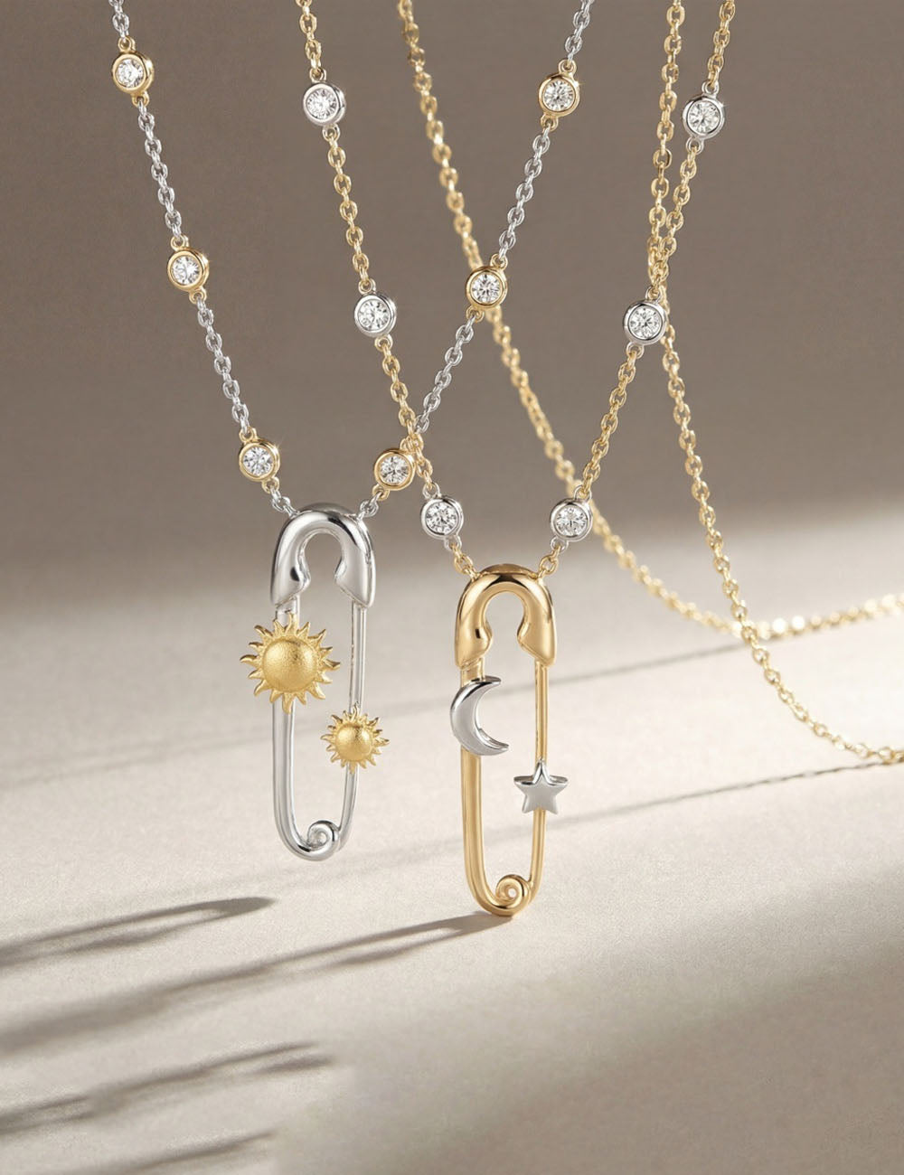 Creative Gold Plated Pin Pendant Choker Necklace 6W6JNC644
