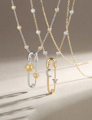 Creative Gold Plated Pin Pendant Choker Necklace 6W6JNC644