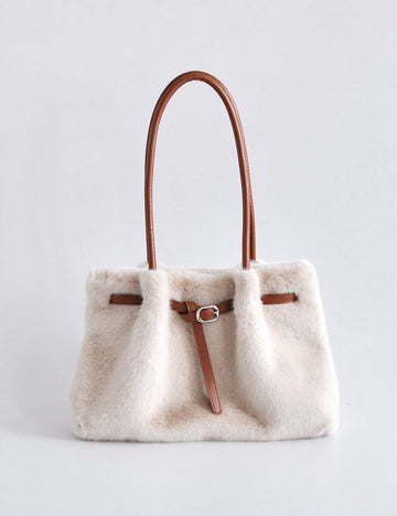 Fashion Fuzzy Plush Large Capacity Tote Bag 6W10BBG2357