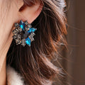 Gothic Crystal Flower Stud Earrings 6W6JER779