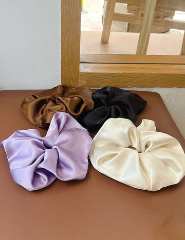 Oversized Solid Color Satin Elastic Scrunchies MK2BW6W6HSR48
