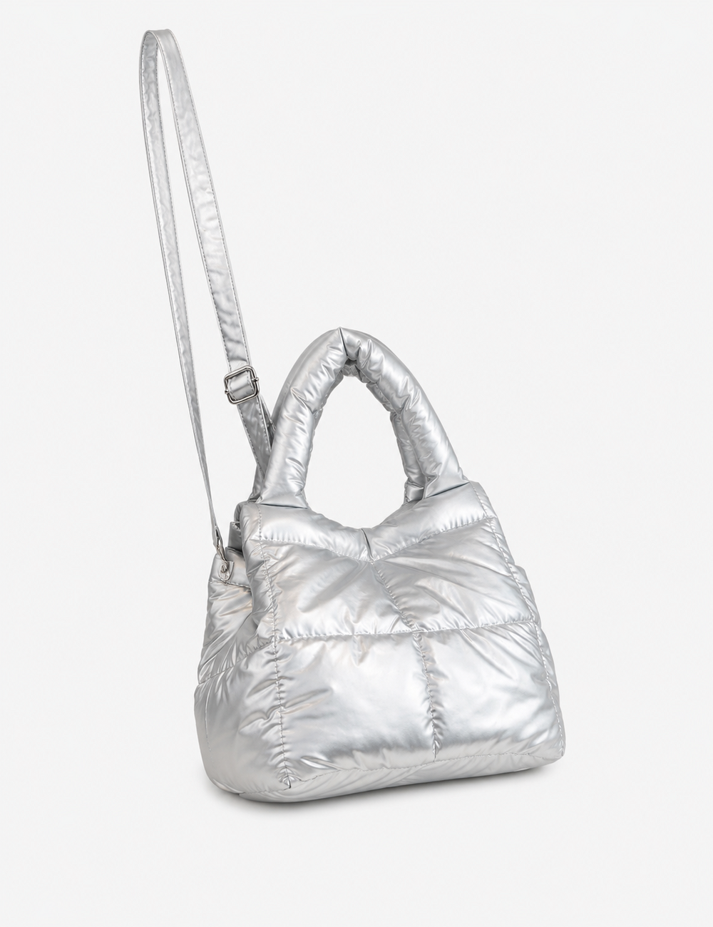 Shiny Solid Color Puffer Crossbody Bag 6W10BBG1806