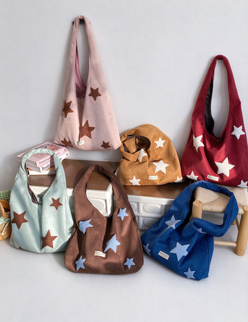 Casual Star Embroidery Large Capacity Shoulder Bag 6W10BBG2362