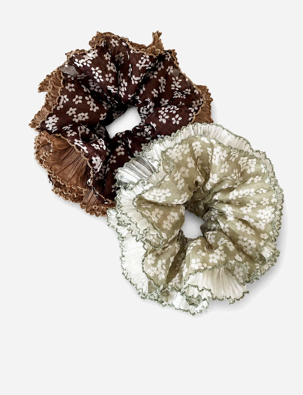 Fresh Floral Print Double Layer Hair Scrunchies 6W6HSR320