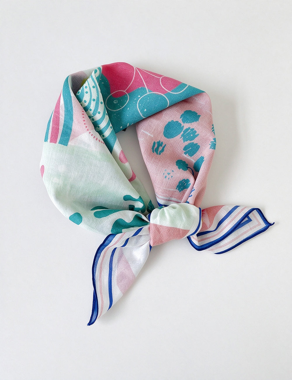 Fashion Ocean Print Thin Square Silk Scarf 6W6NSC206