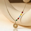 Sun Pendant Bead Necklace - DippedShop Wholesale - #6211