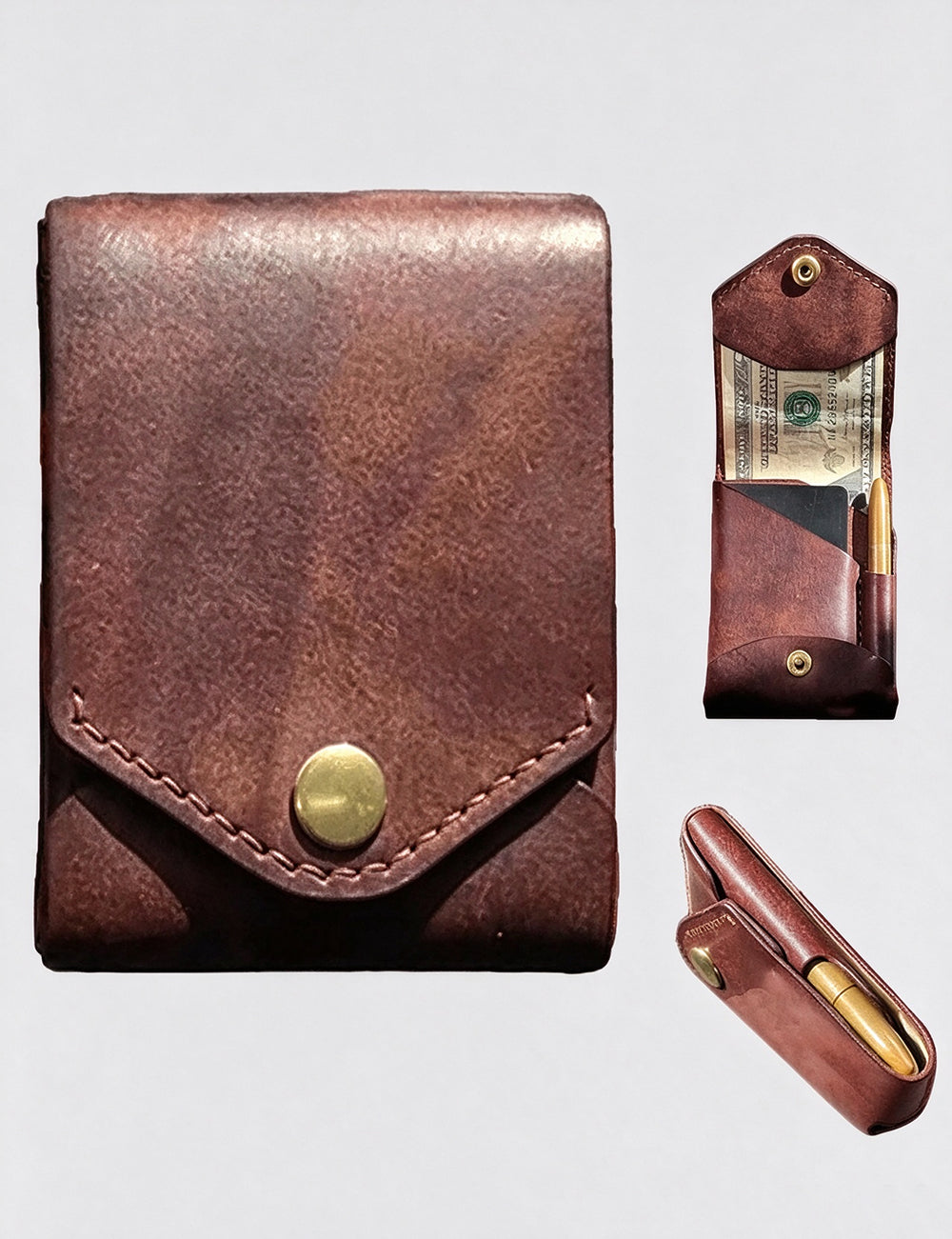 Vintage Genuine Leather Short Bifold Wallet 6W10BWB298