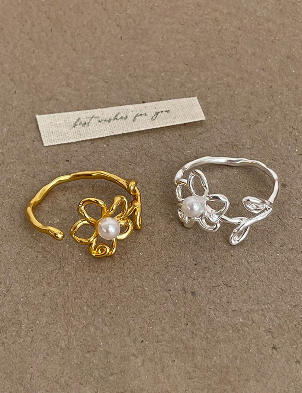 Floral Pearl Open Ring - DippedShop Wholesale - #9971