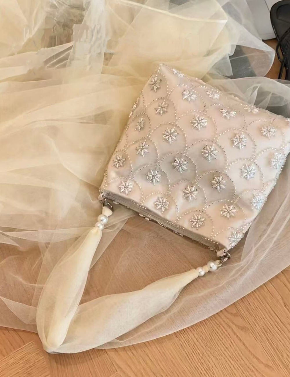 Beaded Floral Evening Bag - DippedShop Wholesale - #0883