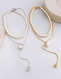 Double Layer Pearl Necklace - DippedShop Wholesale - #2195