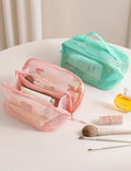 Simple Solid Color Mesh Hollow Makeup Bag MK2BW6S10BOB105