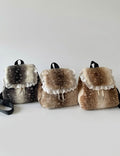 Cute Cartoon Lace Trim Fuzzy Plush Backpack 6W10BBG1955
