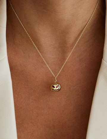 Halloween Gold Plated Pumpkin Pendant Necklace 6W6JNC604