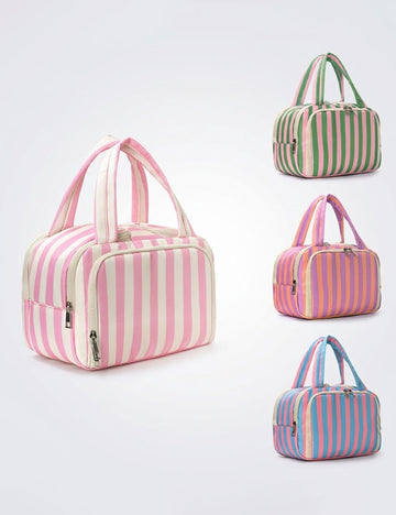 Simple Color Block Striped Large Capacity Makeup Bag MK2BW6S10BOB63