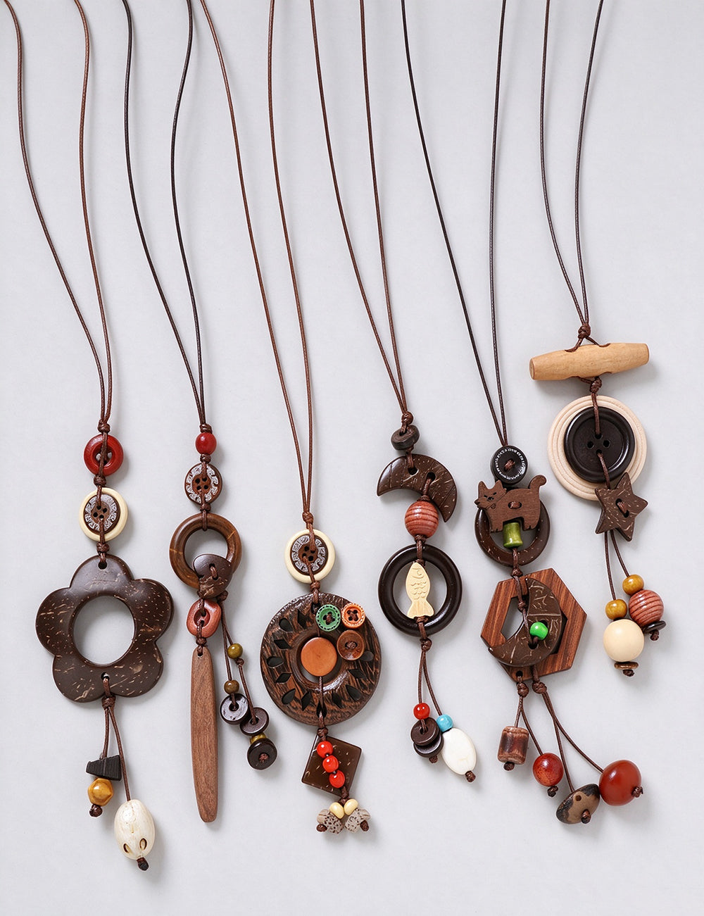 Coconut Shell Pendant Necklace - DippedShop Wholesale - #4275