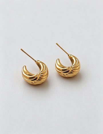 Twisted C-Shaped Stud Earrings - DippedShop Wholesale - #0483