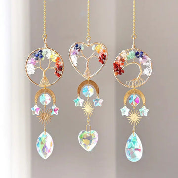 Colorful Crystal Tree of Life Wind Chime 6H7HLS186
