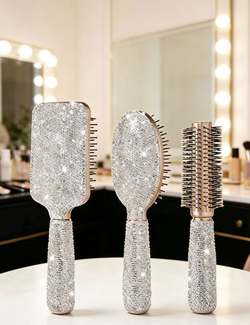 Rhinestone Portable Anti-Static Cushion Hair Brush 6C5CB161