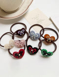 Stylish Love Heart Bowknot Rhinestones Hair Tie MK2BLW6W6HHT26