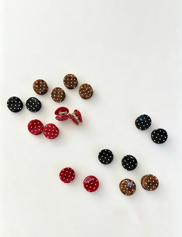 Stylish Polka Dots Mini Acetate Hair Claws 6W6HCP1217