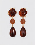 Maillard Amber Acrylic Teardrop Long Dangle Earrings 6W6JER944