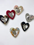 Trendy Hollow Heart Acetate Hair Clips 6W6HCP1208