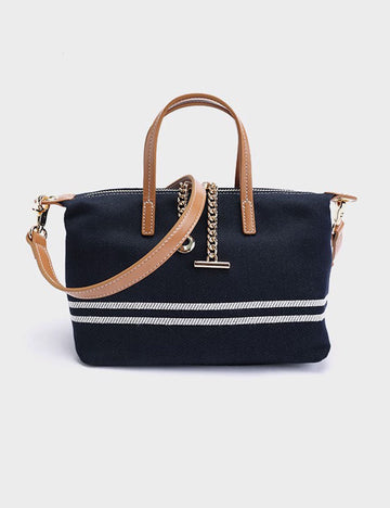Stylish Striped Denim Large Capacity Tote Bag 6W10BBG1947