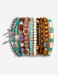 Natural Turquoise Leaf Pendant Multi Layer Bracelets 6W6JBR627