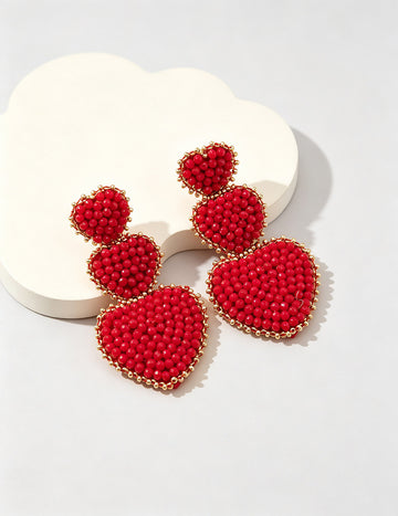 Heart Beads Earrings - DippedShop Wholesale - #4659