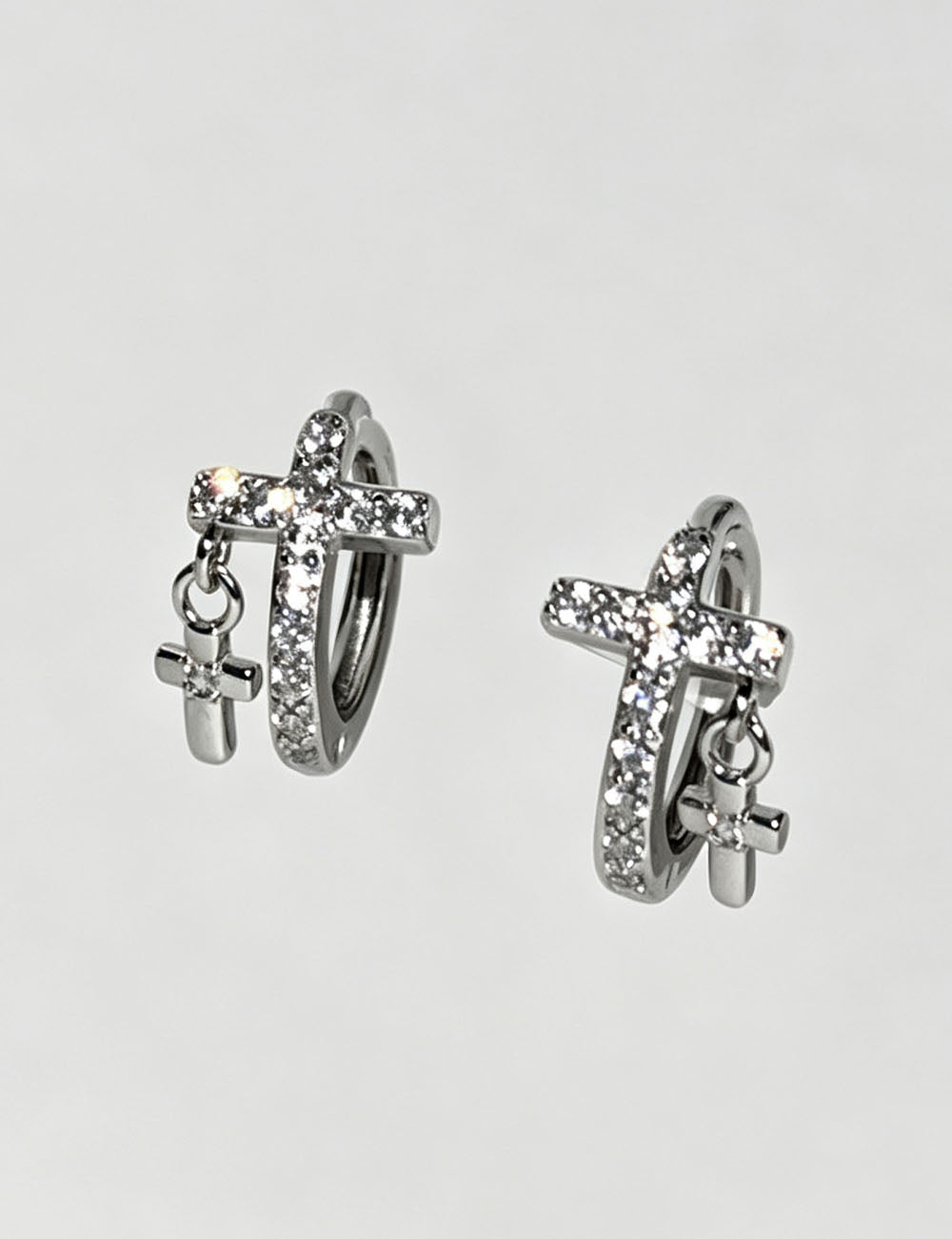 Cross Huggie Hoop Earrings - DippedShop Wholesale - #7331