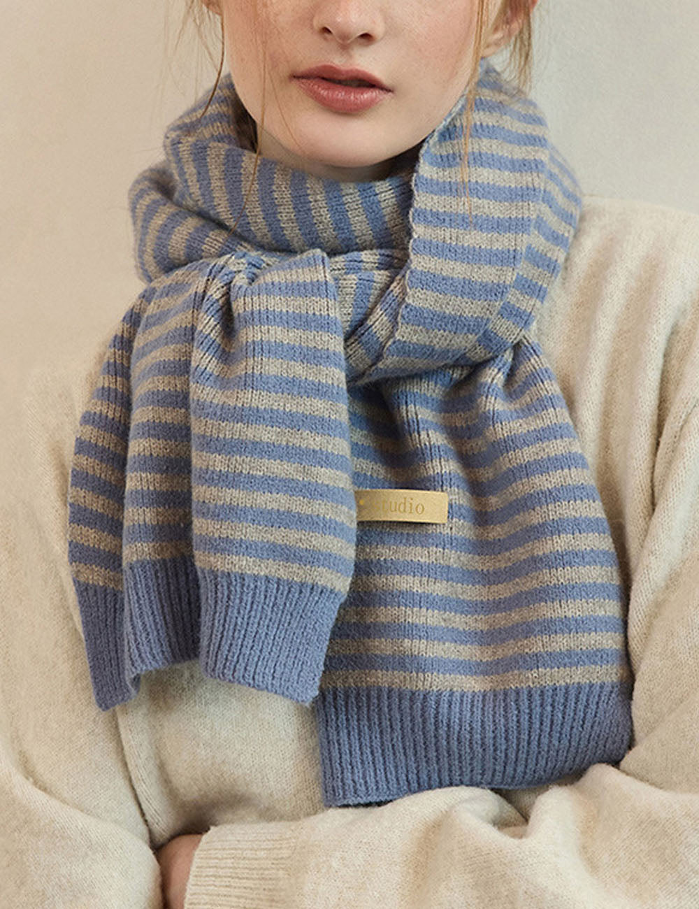 Striped Color Block Knit Scarf - DippedShop Wholesale - #2787