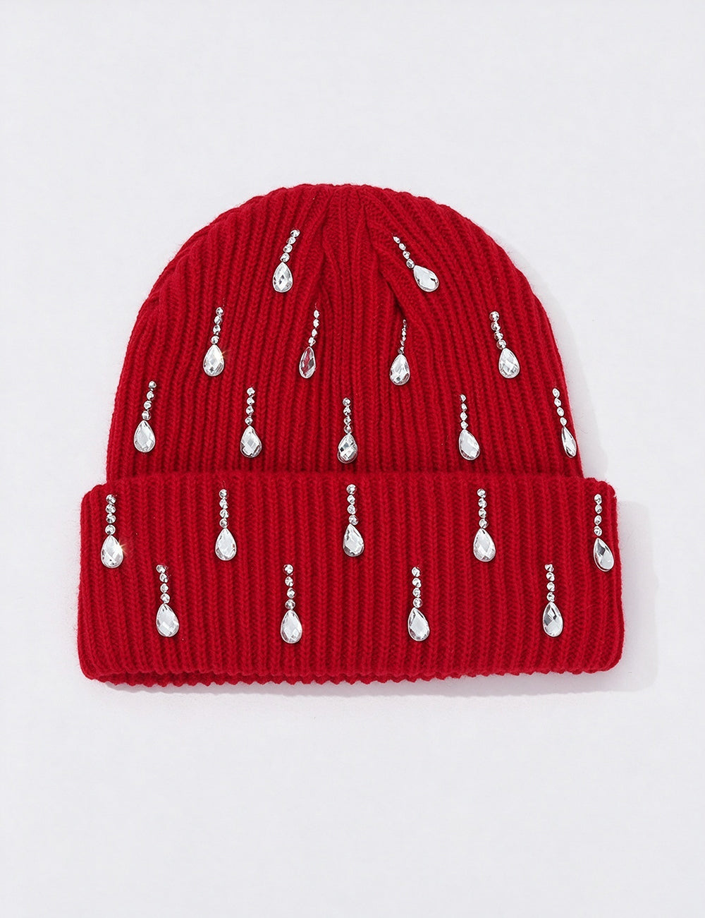 Rhinestone Cuffed Knit Beanie - DippedShop Wholesale - #4307