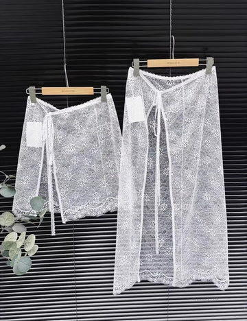 Floral Lace Wrap Skirt - DippedShop Wholesale - #5363