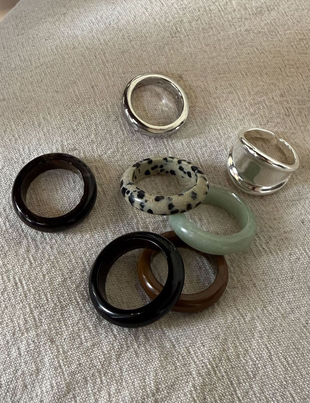 Vintage Natural Stone Stackable Finger Ring 6W6JRG297
