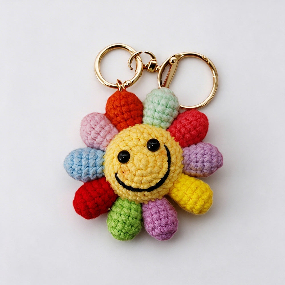 Crochet Sunflower Bag Charm - DippedShop Wholesale - #5827