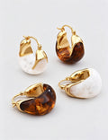 Fashion Amber Resin Huggie Hoop Earrings 6W6JER945