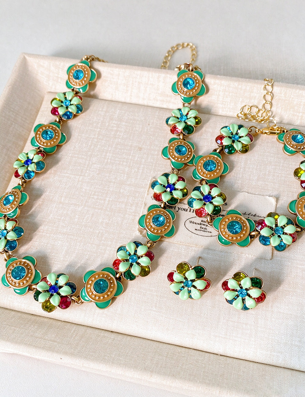 Fresh Gold Plated Enamel Floral Choker Necklace 6W6JNC922